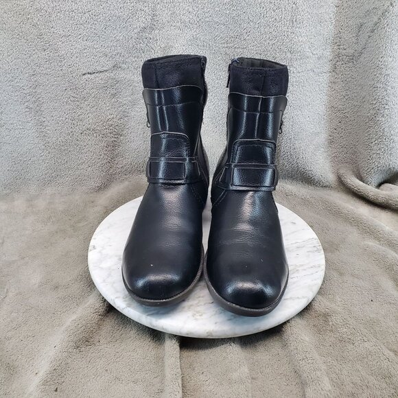 Clarks Shoes Womens Size 11 Black Leather Ankle Boots *Read* - Picture 5 of 7